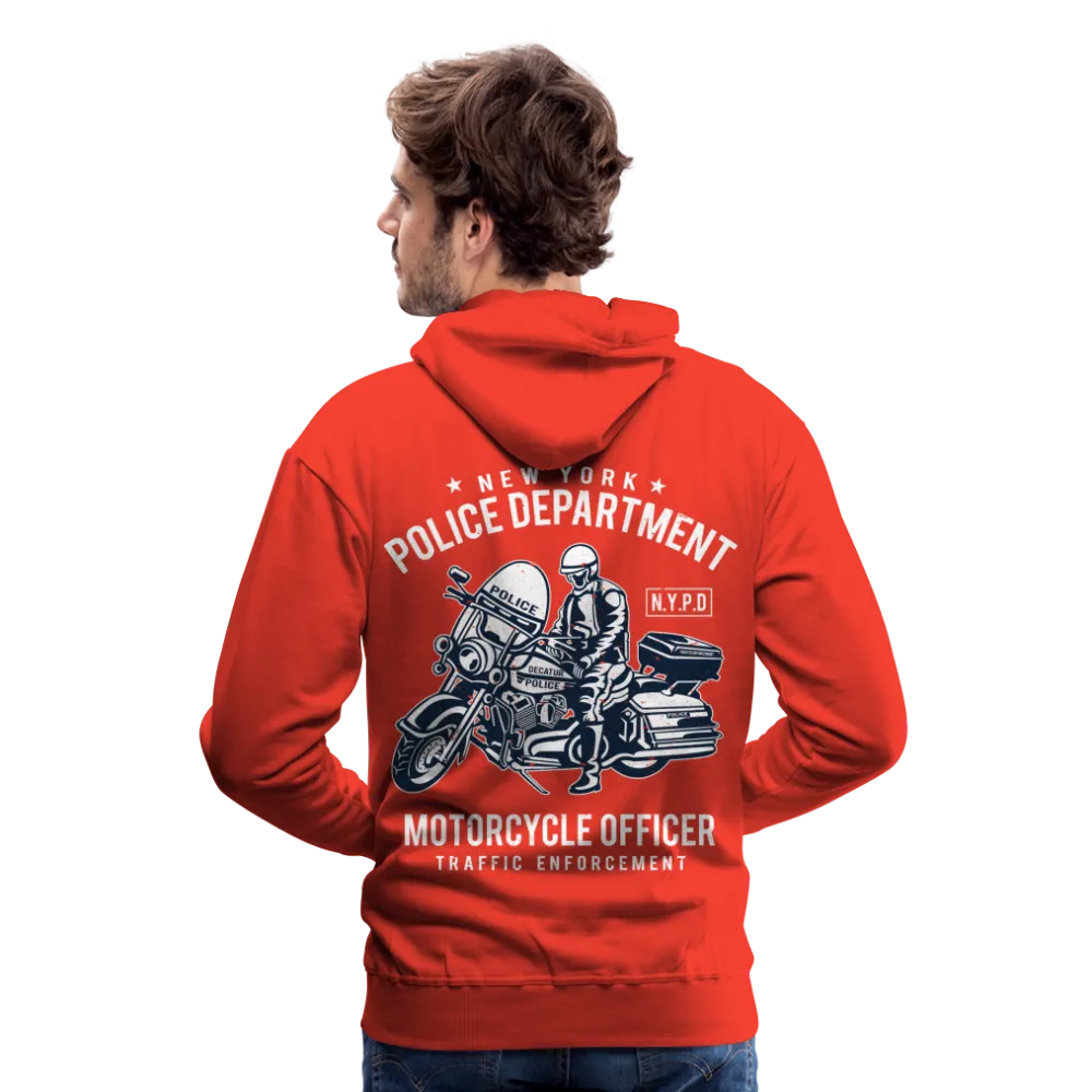 NYPD Motorcycle Officer Hoodie - Men's Black Zip Up Sweatshirt