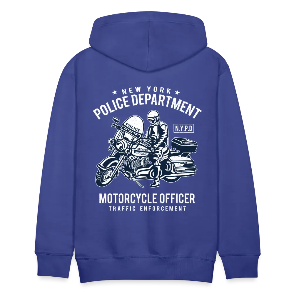 NYPD Motorcycle Officer Hoodie - Men's Black Zip Up Sweatshirt