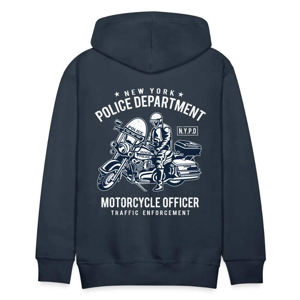 NYPD Motorcycle Officer Hoodie - Men's Black Zip Up Sweatshirt