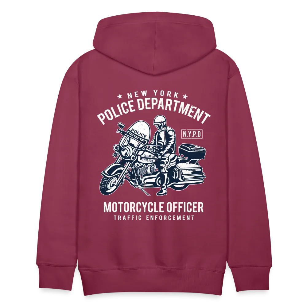 NYPD Motorcycle Officer Hoodie - Men's Black Zip Up Sweatshirt