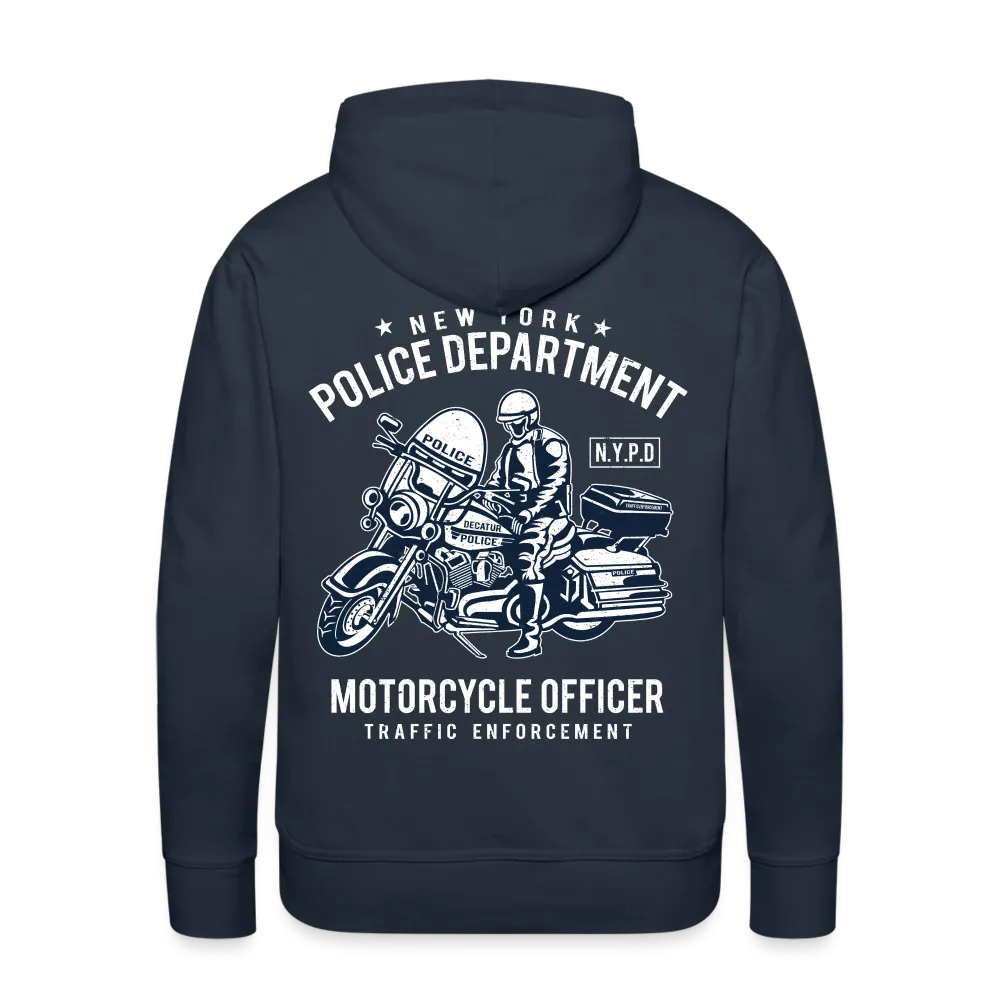 NYPD Motorcycle Officer Hoodie - Men's Black Zip Up Sweatshirt