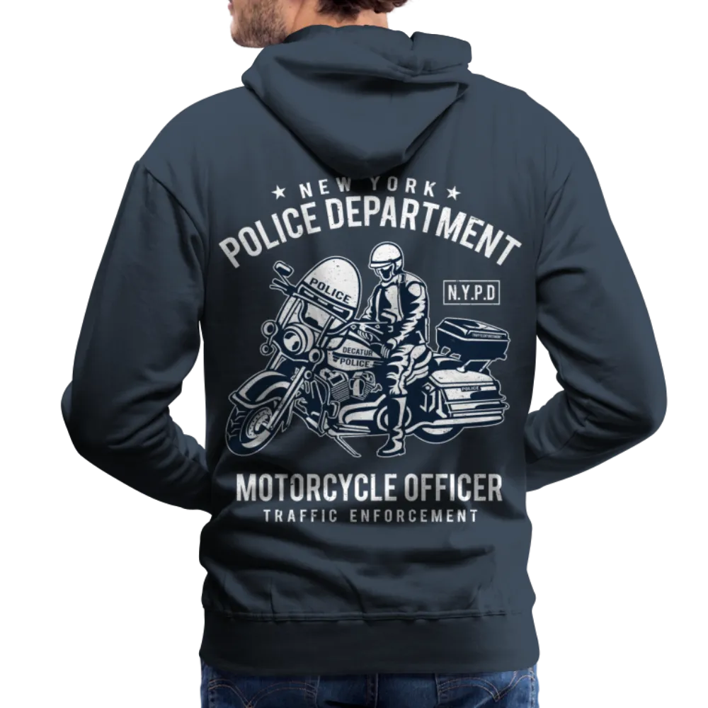 NYPD Motorcycle Officer Hoodie - Men's Black Zip Up Sweatshirt