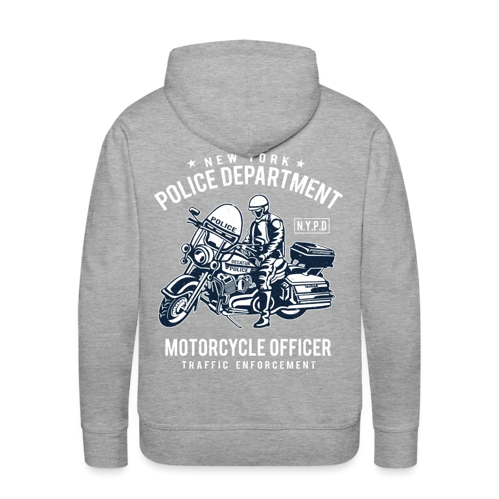 NYPD Motorcycle Officer Hoodie - Men's Black Zip Up Sweatshirt