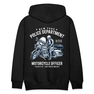 NYPD Motorcycle Officer Hoodie - Men's Black Zip Up Sweatshirt
