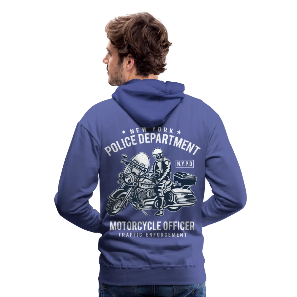 NYPD Motorcycle Officer Hoodie - Men's Black Zip Up Sweatshirt