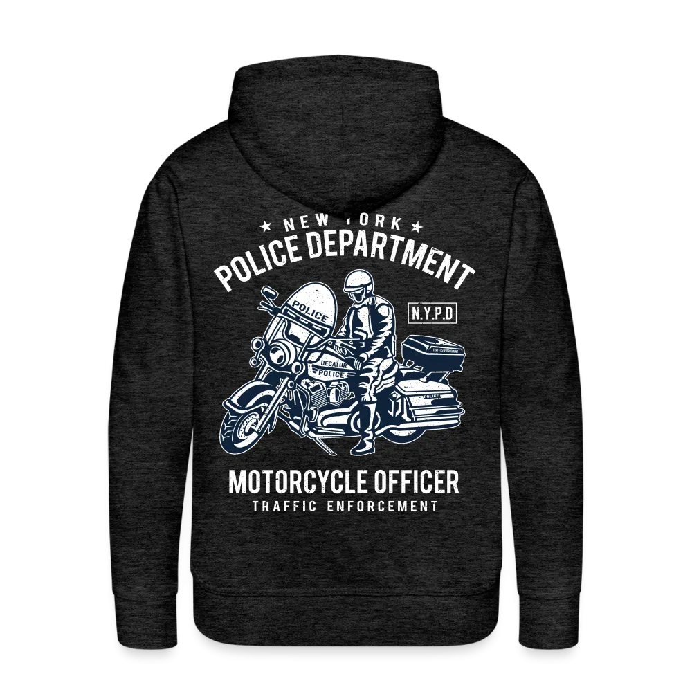 NYPD Motorcycle Officer Hoodie - Men's Black Zip Up Sweatshirt