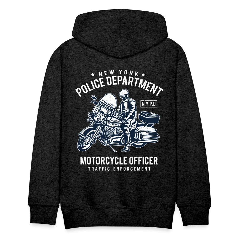NYPD Motorcycle Officer Hoodie - Men's Black Zip Up Sweatshirt