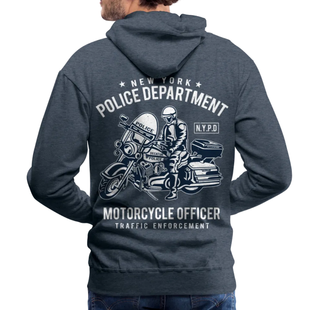 NYPD Motorcycle Officer Hoodie - Men's Black Zip Up Sweatshirt
