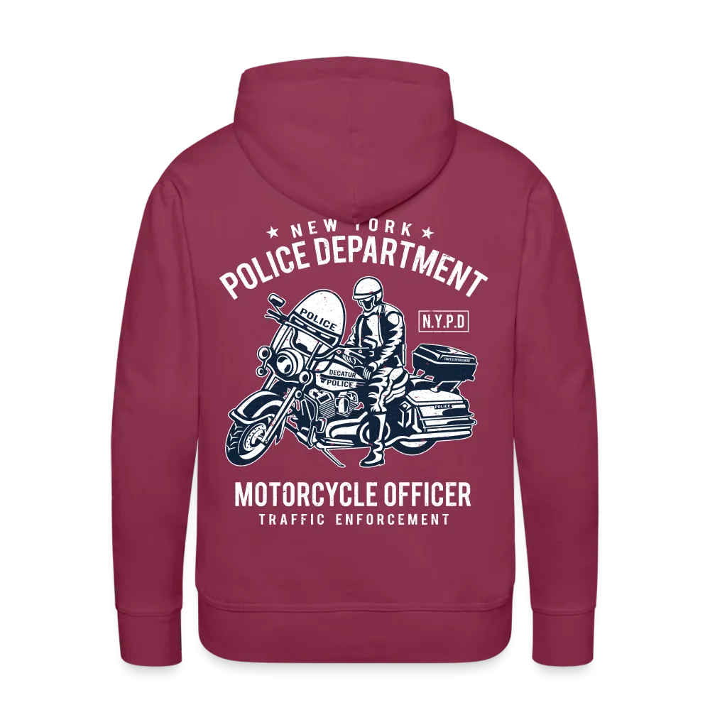 NYPD Motorcycle Officer Hoodie - Men's Black Zip Up Sweatshirt