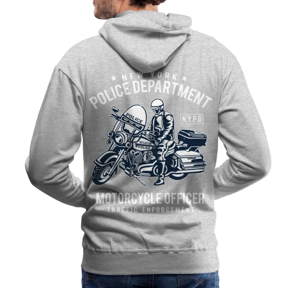 NYPD Motorcycle Officer Hoodie - Men's Black Zip Up Sweatshirt