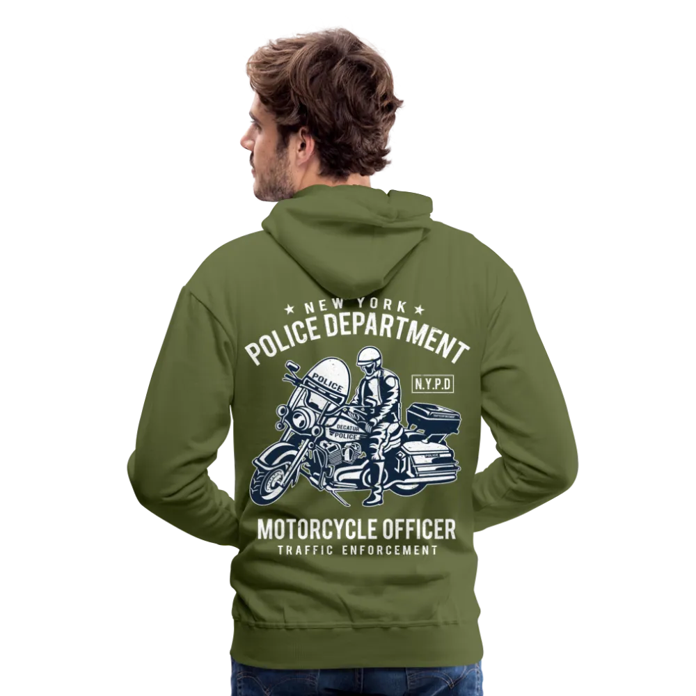 NYPD Motorcycle Officer Hoodie - Men's Black Zip Up Sweatshirt