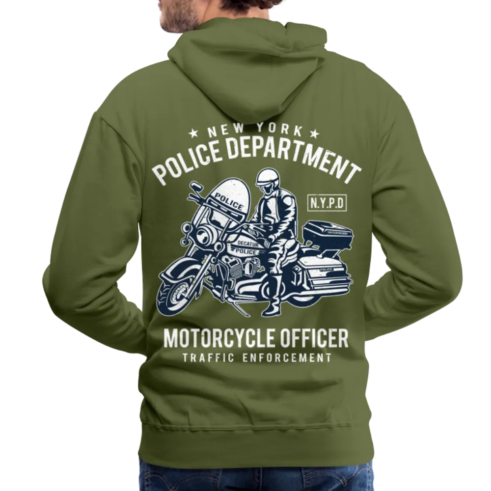 NYPD Motorcycle Officer Hoodie - Men's Black Zip Up Sweatshirt