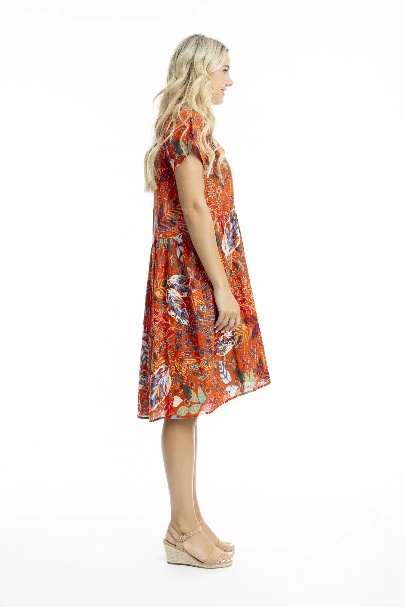Orientique Serengetti Boxy Red Dress 91014