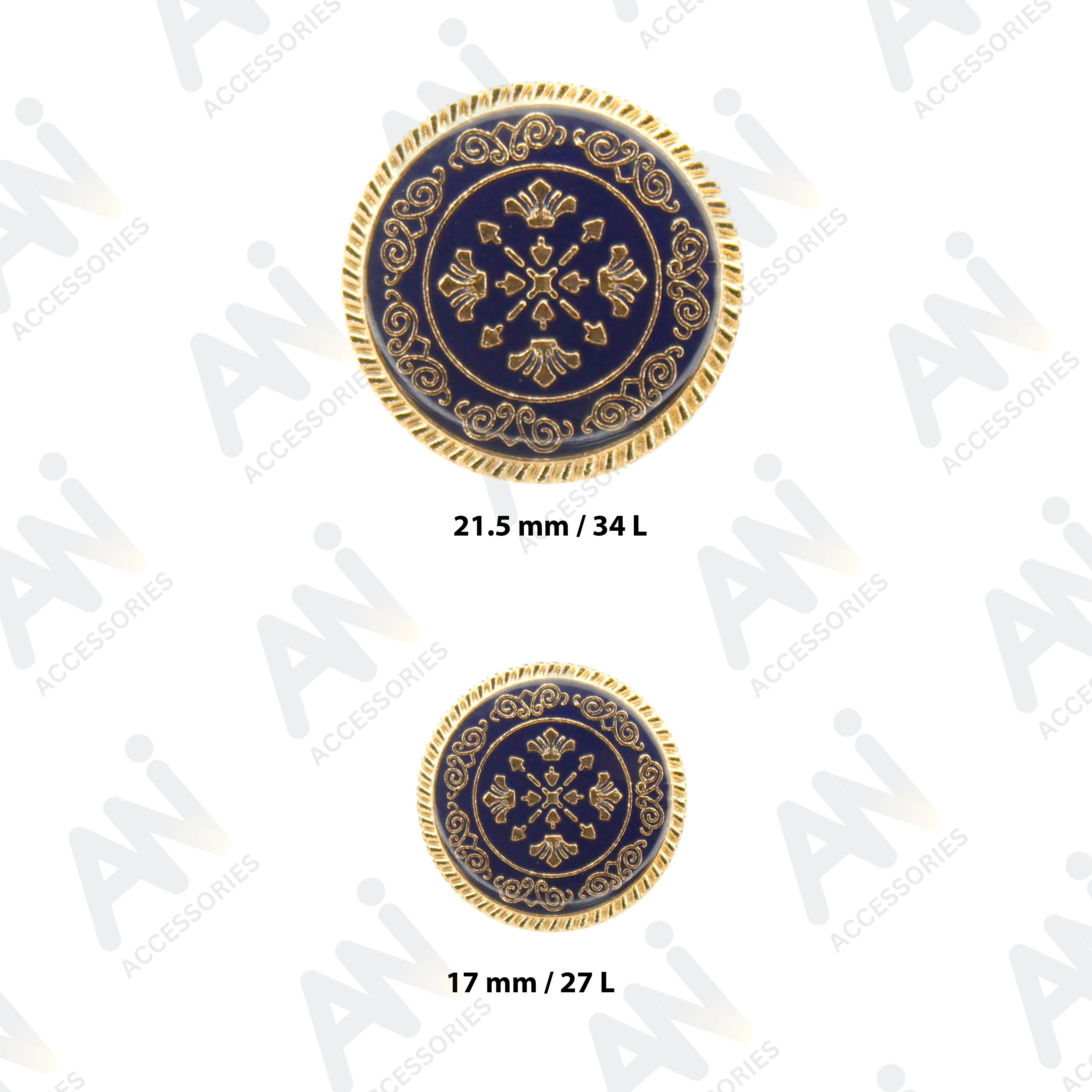 Ornate Metal Buttons with Floral Motif