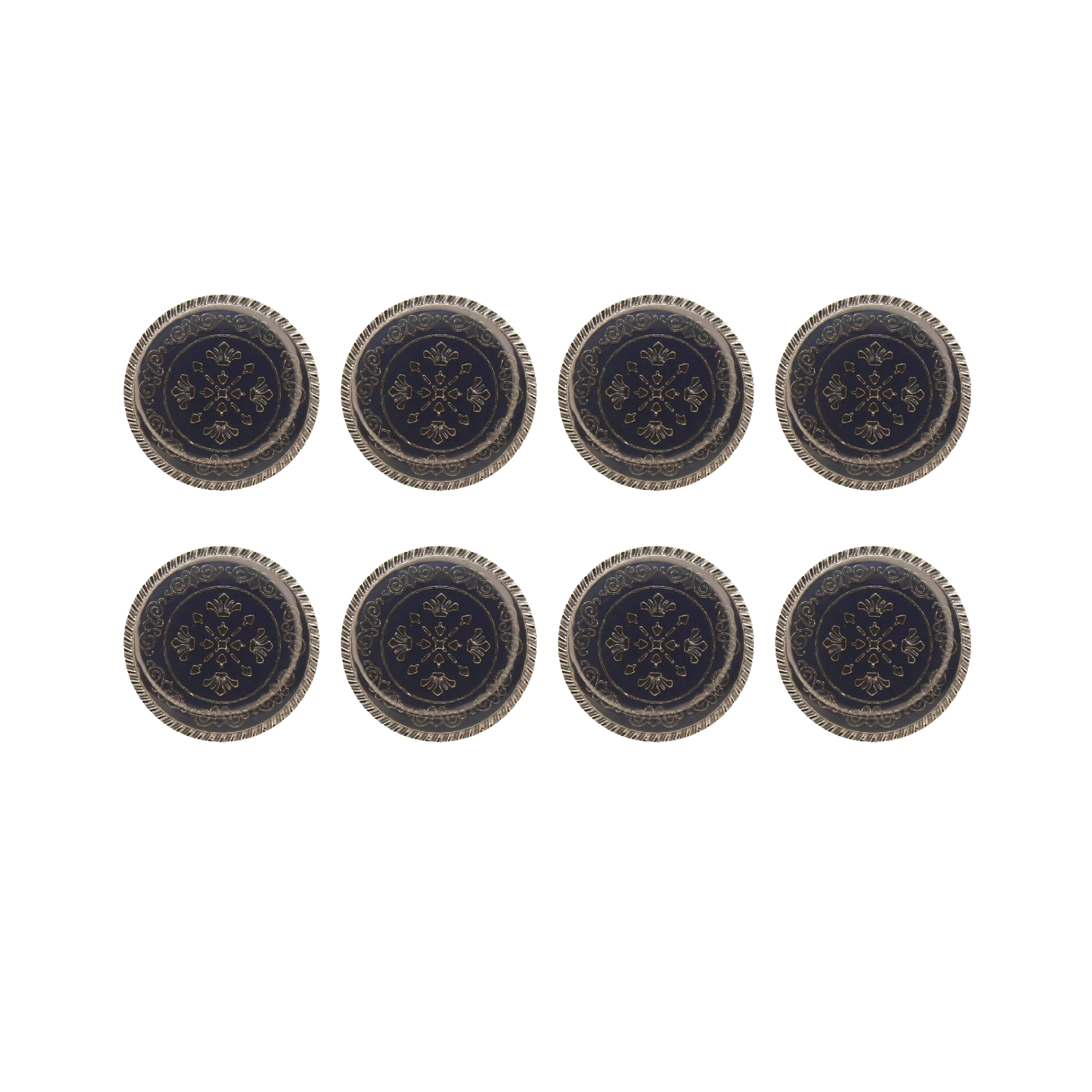 Ornate Metal Buttons with Floral Motif