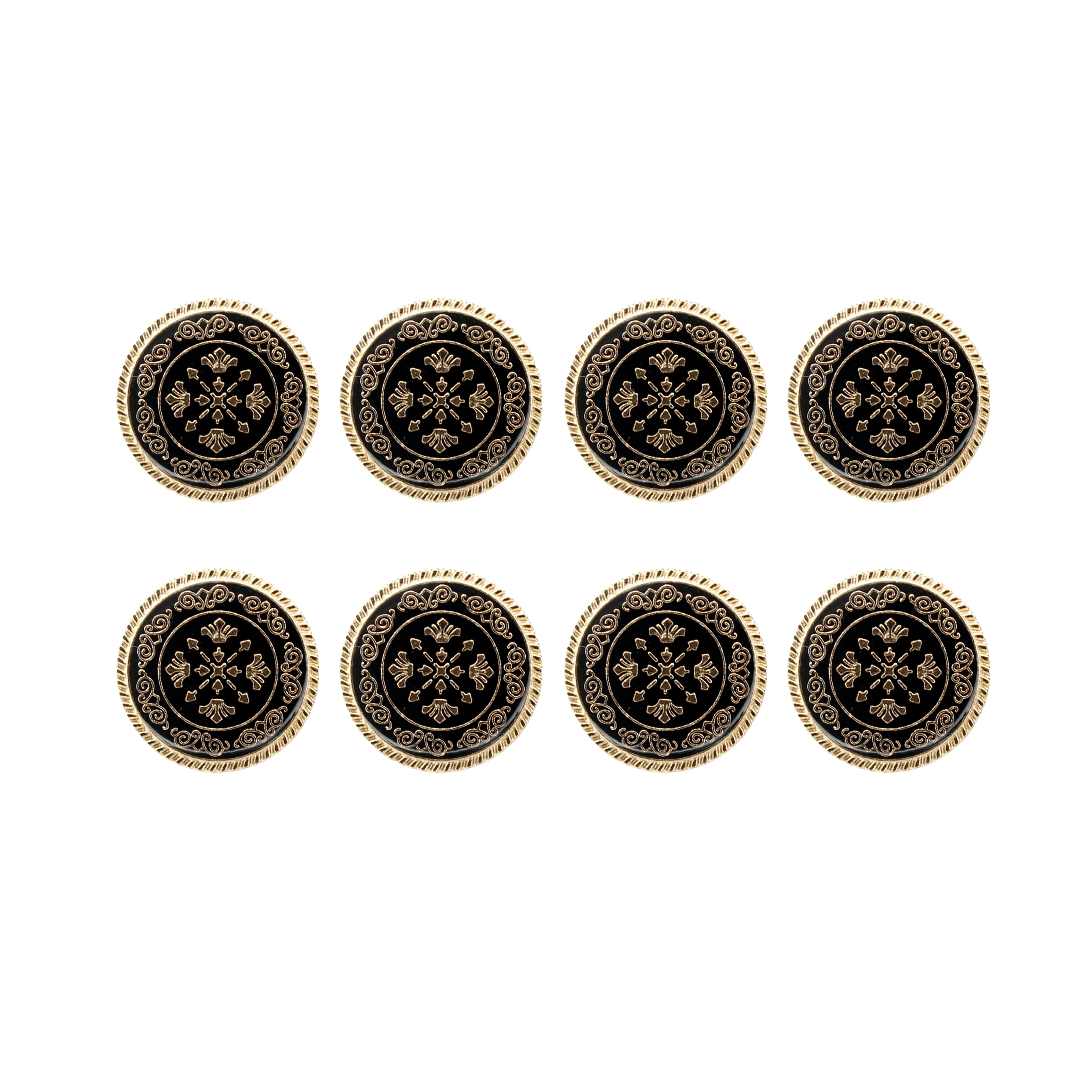 Ornate Metal Buttons with Floral Motif