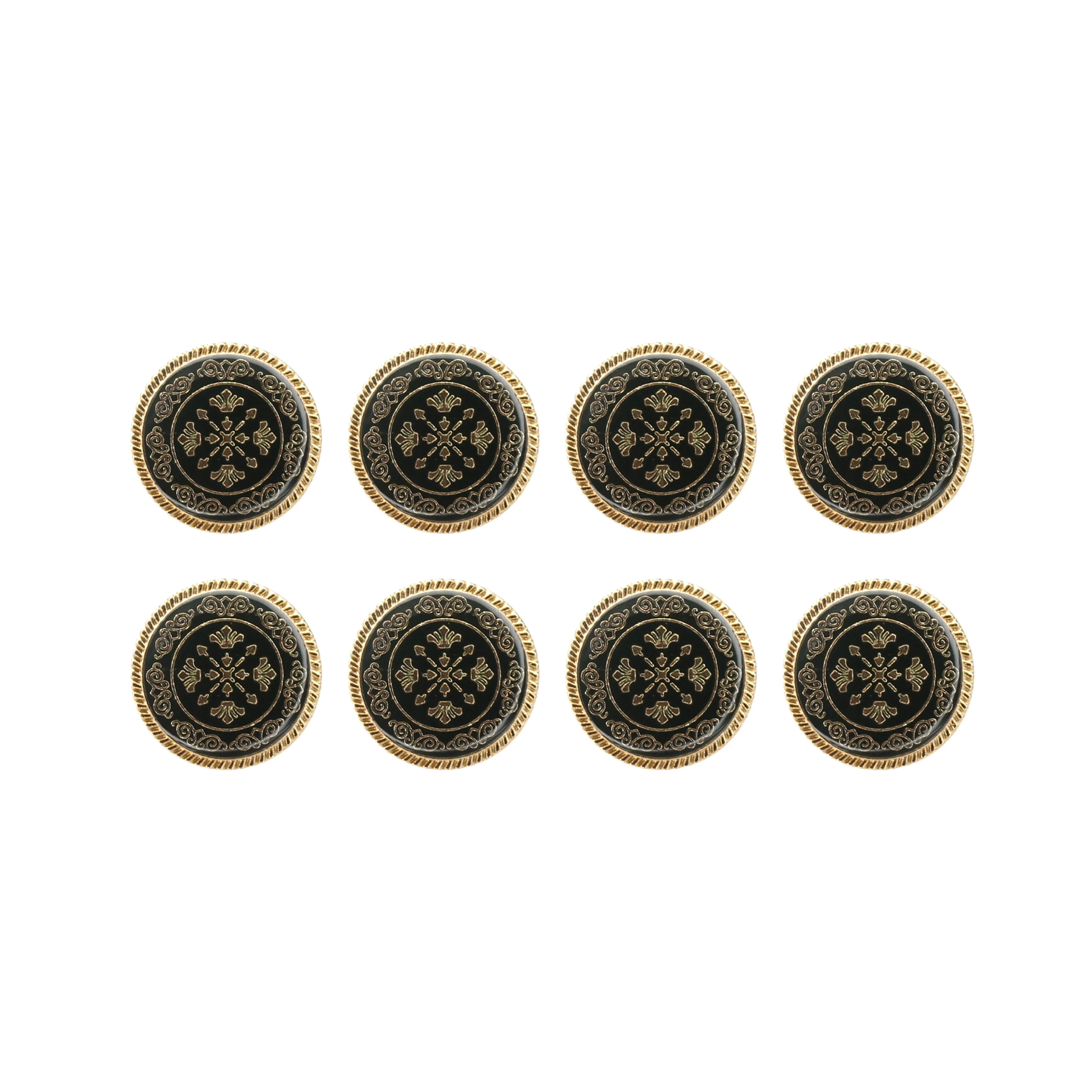 Ornate Metal Buttons with Floral Motif