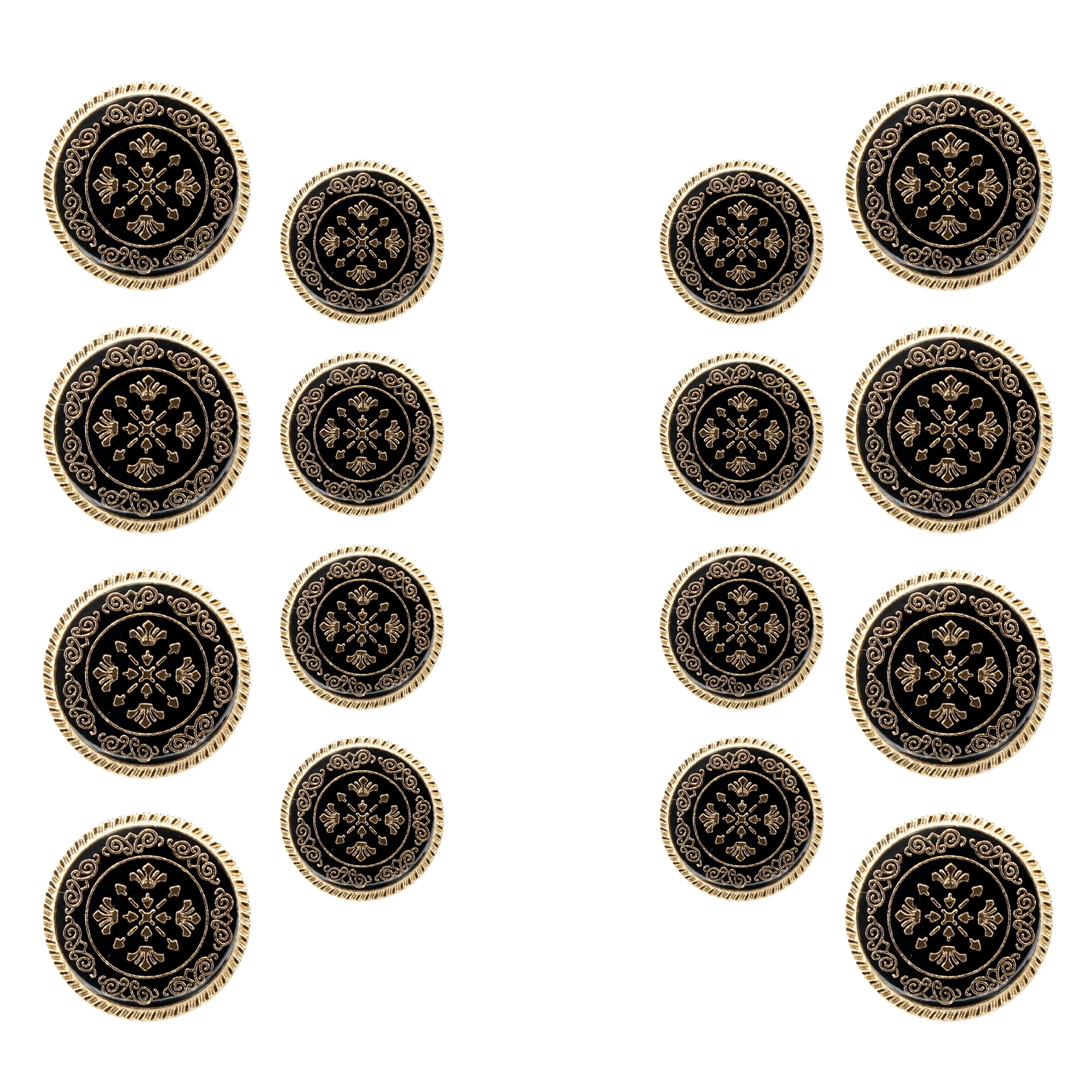 Ornate Metal Buttons with Floral Motif