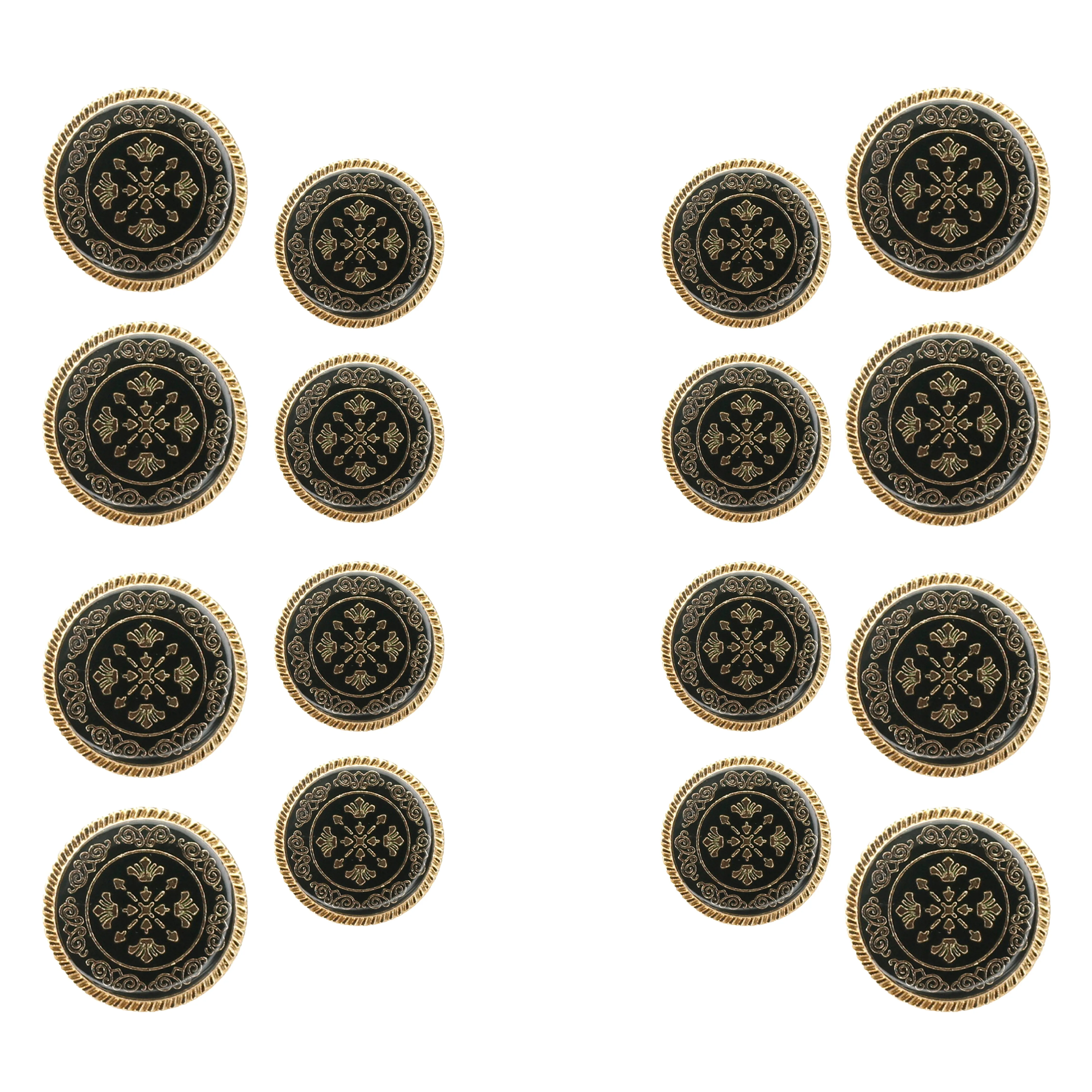 Ornate Metal Buttons with Floral Motif