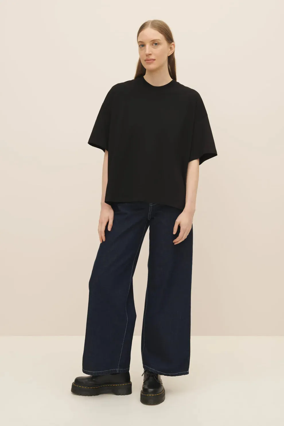 Oversized Boxy Tee in Black | Kowtow