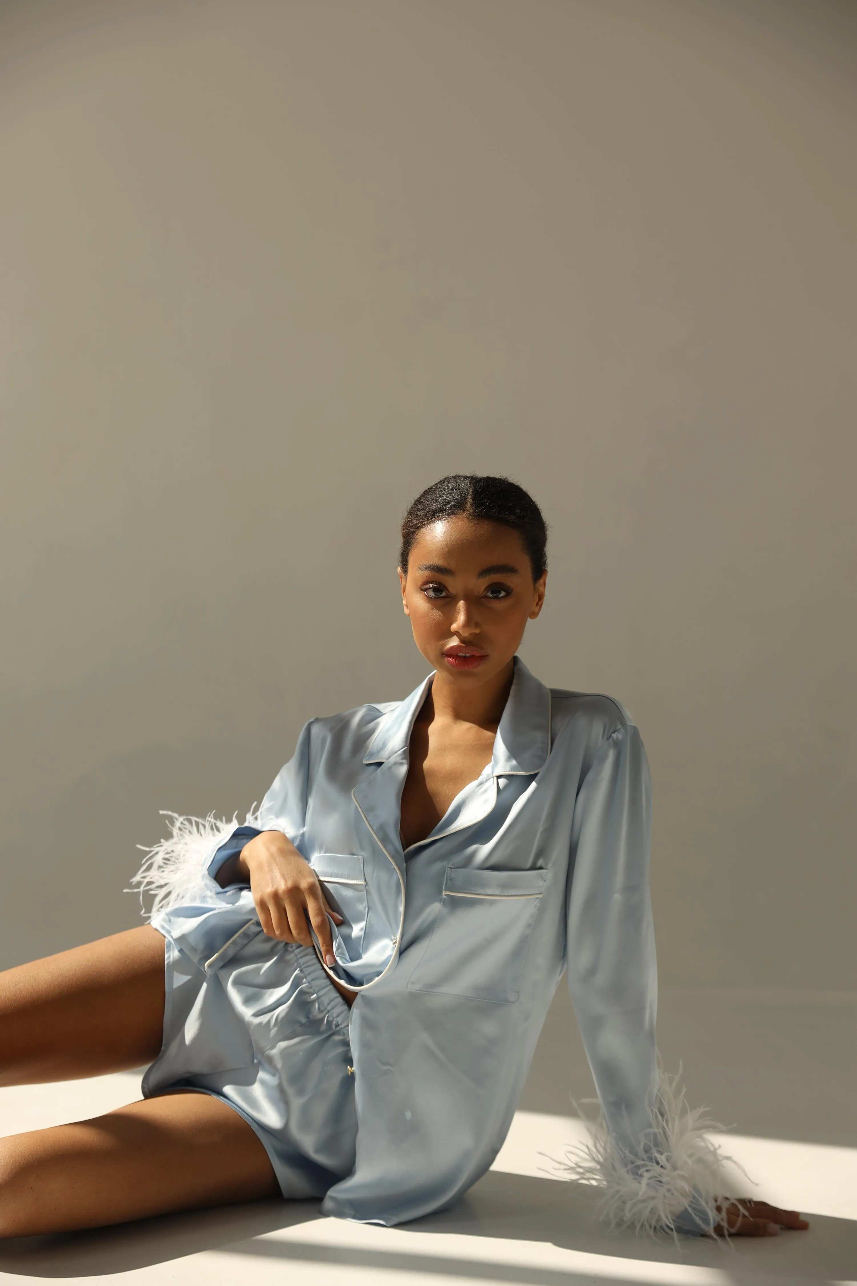 Pajama set - Blue feather