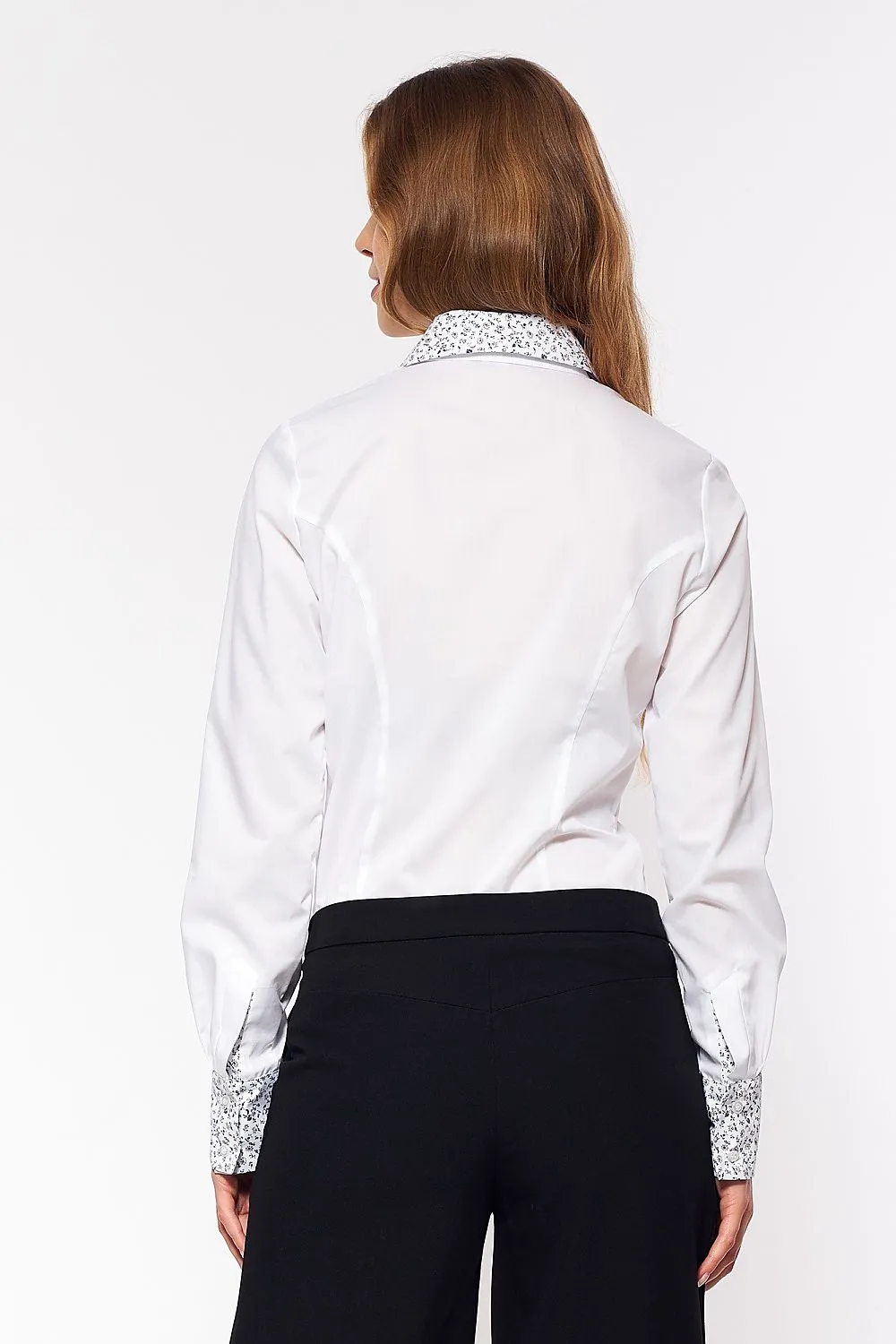Patterned Placket Tailored Shirt
