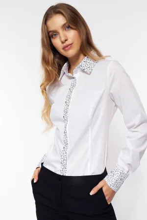 Patterned Placket Tailored Shirt