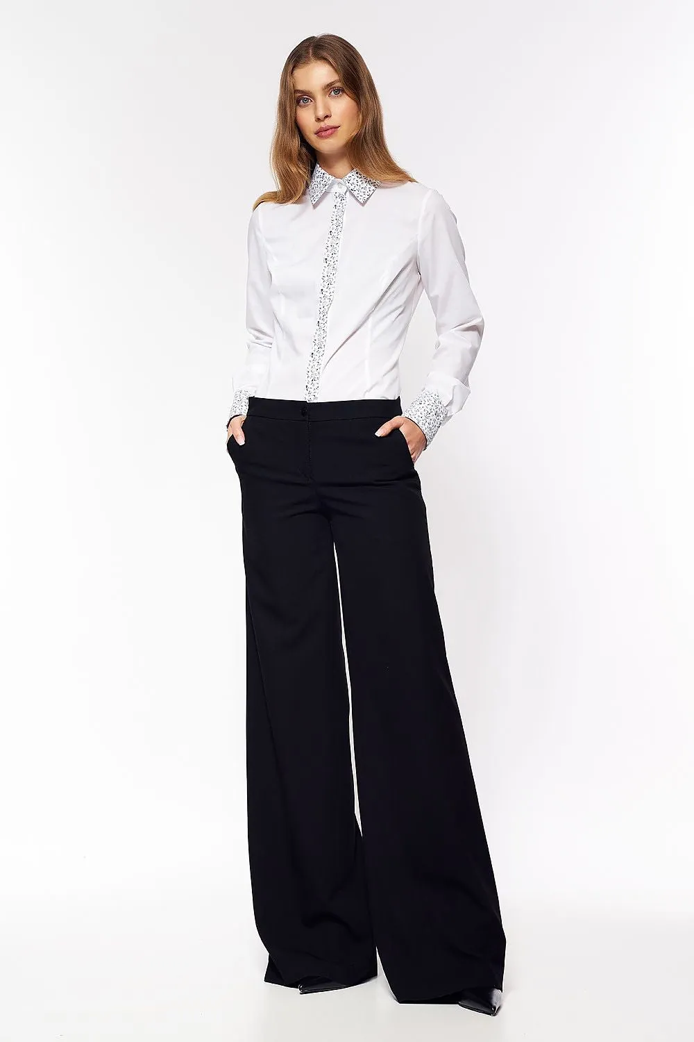 Patterned Placket Tailored Shirt