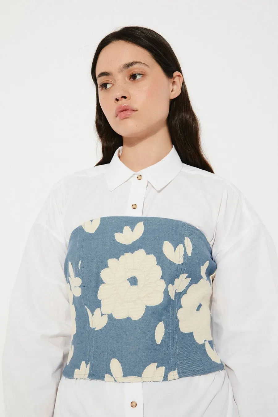 Pearl Corset Top Flowers