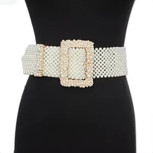 Pearl Embellished Waist Belt