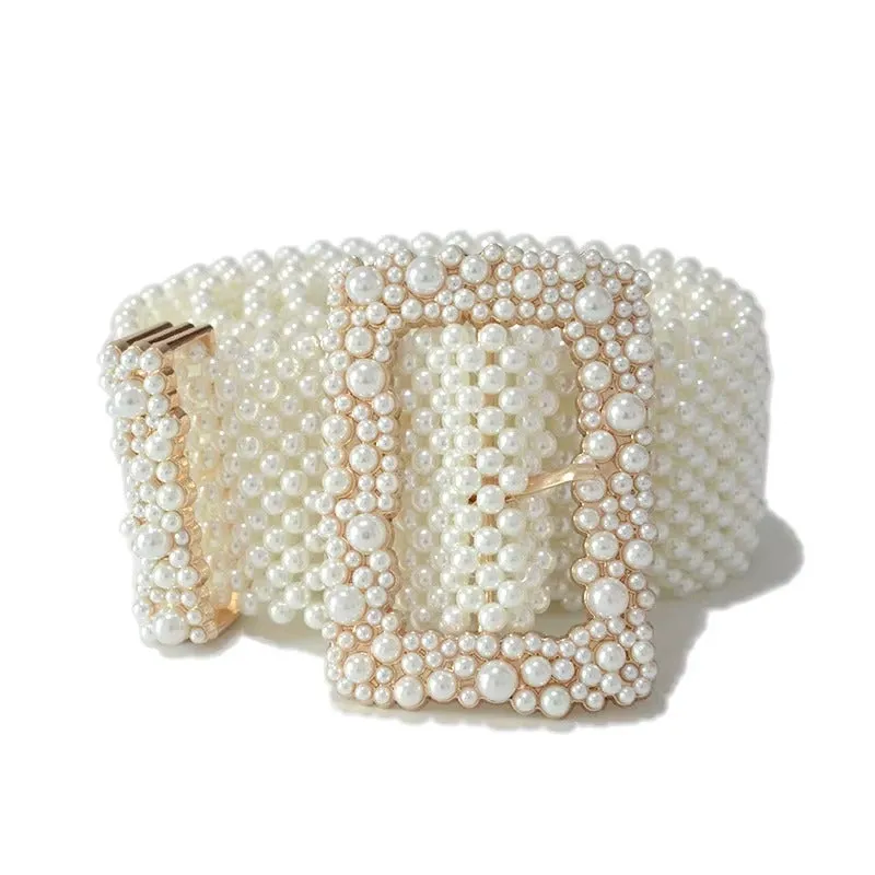 Pearl Embellished Waist Belt