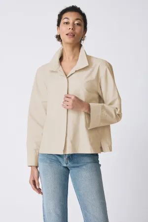 Peggy Shirt Jacket - Sand Broadcloth