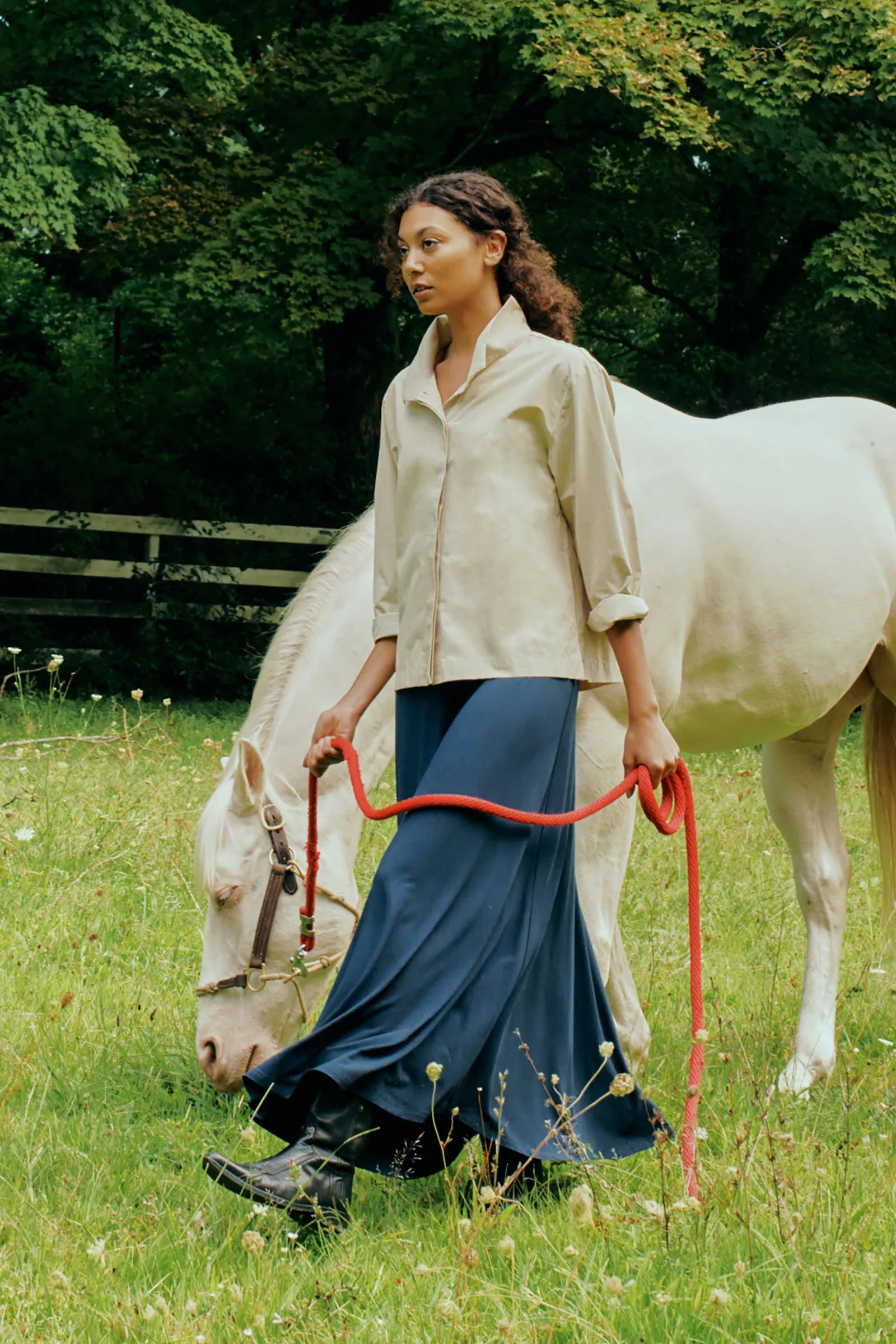 Peggy Shirt Jacket - Sand Broadcloth