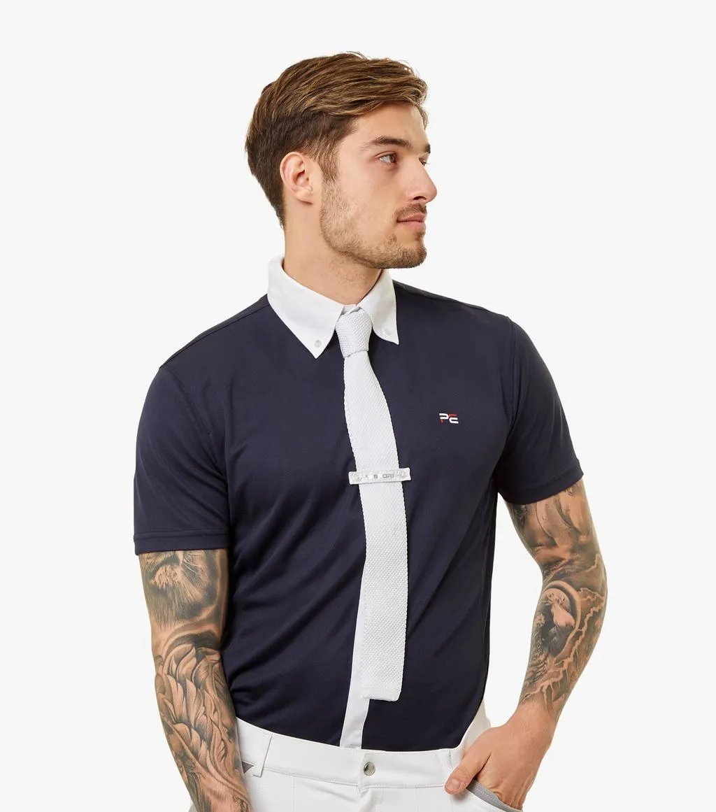 PEI Antonio Men's Short Sleeve Show Shirt (Large, Navy)
