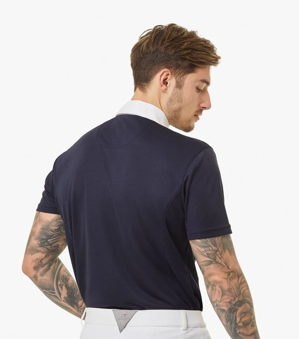PEI Antonio Men's Short Sleeve Show Shirt (Large, Navy)