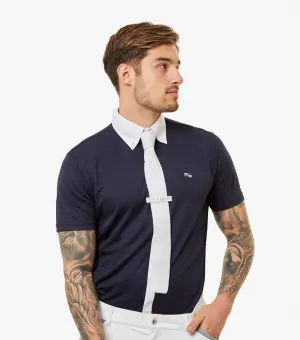 PEI Antonio Men's Short Sleeve Show Shirt (Large, Navy)
