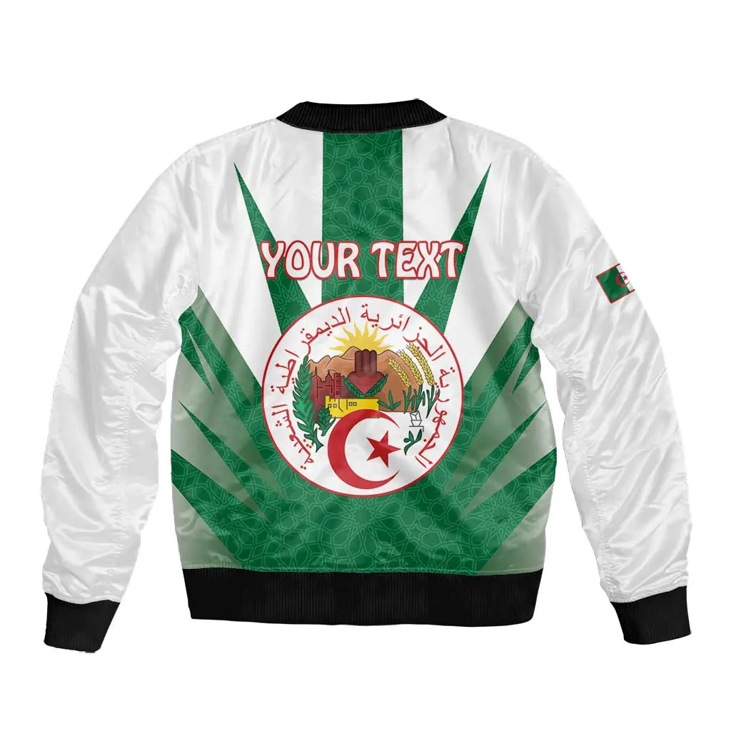 Personalised Afro Algeria Bomber Jacket Coat Of Arms With Islamic Pattern LT15