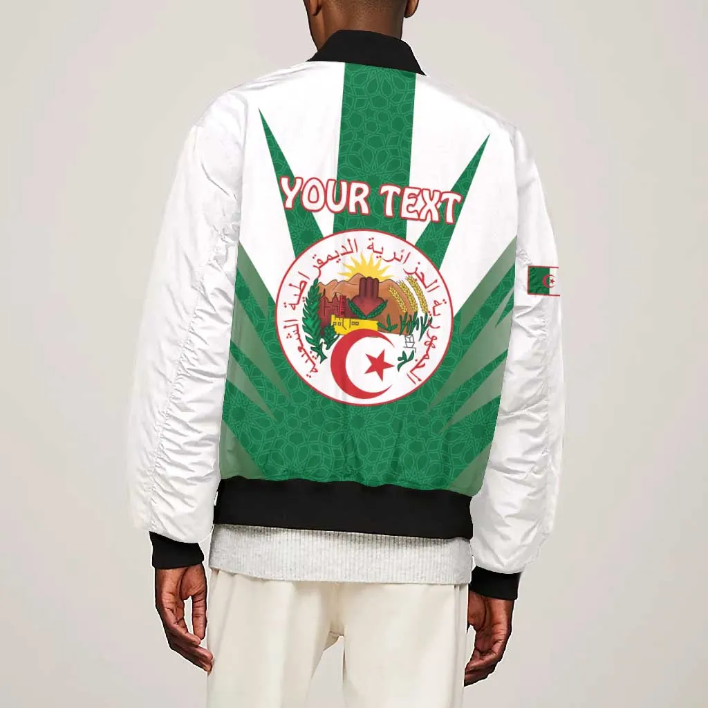 Personalised Afro Algeria Bomber Jacket Coat Of Arms With Islamic Pattern LT15