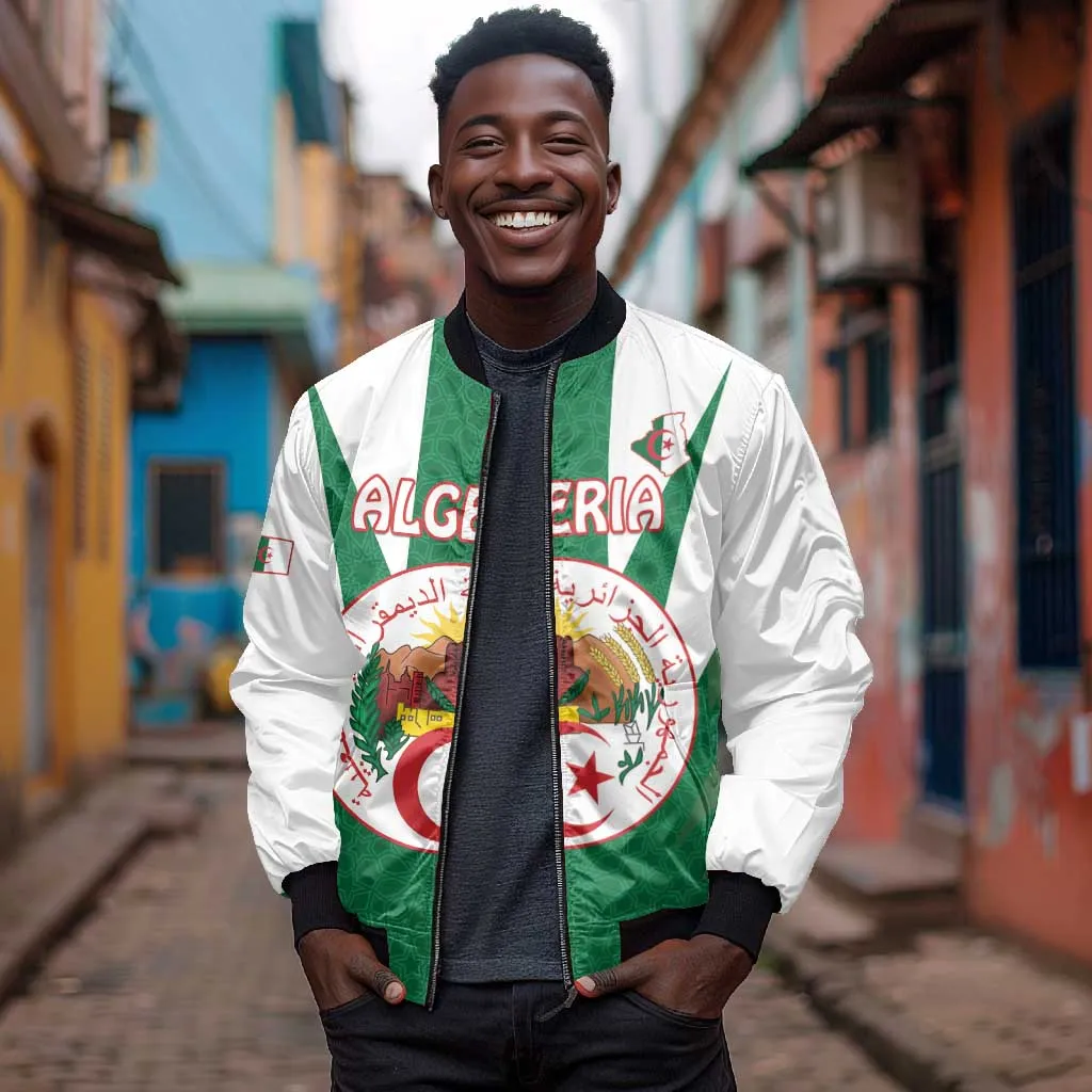 Personalised Afro Algeria Bomber Jacket Coat Of Arms With Islamic Pattern LT15