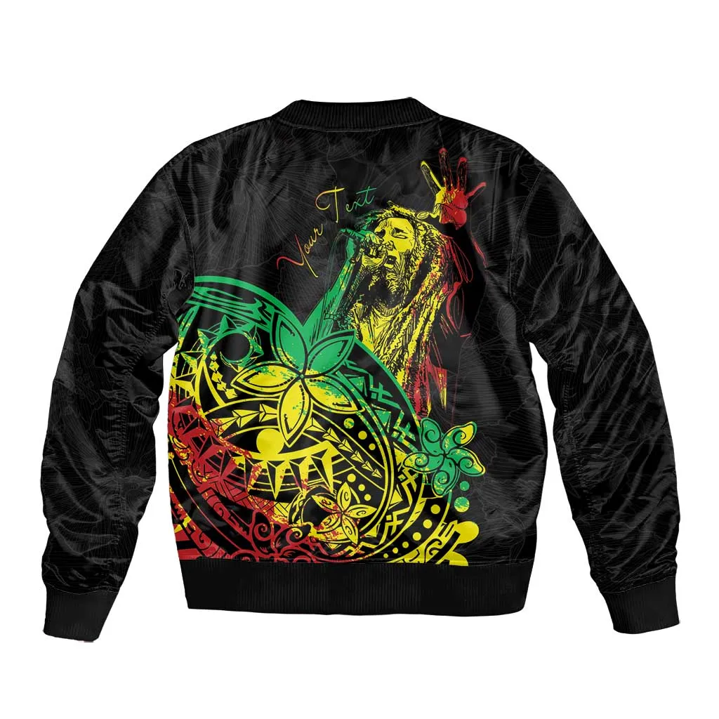 Personalised Jawaiian Reggae Bomber Jacket Afro-Polynesian Style LT7
