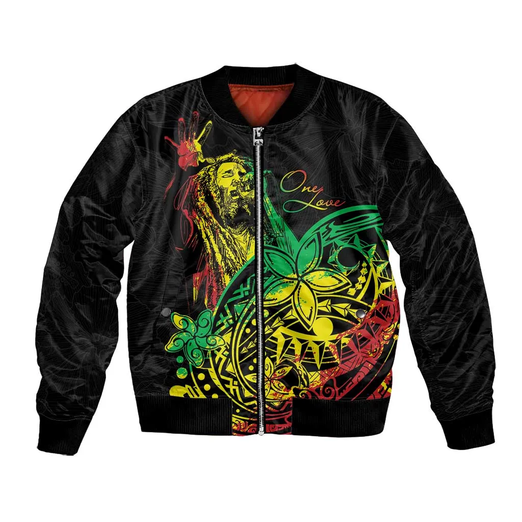 Personalised Jawaiian Reggae Bomber Jacket Afro-Polynesian Style LT7