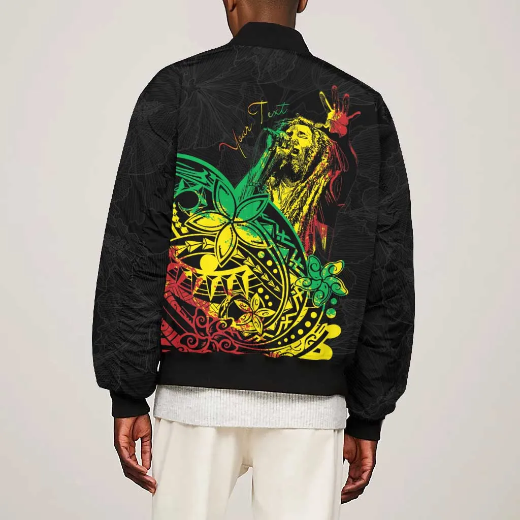 Personalised Jawaiian Reggae Bomber Jacket Afro-Polynesian Style LT7