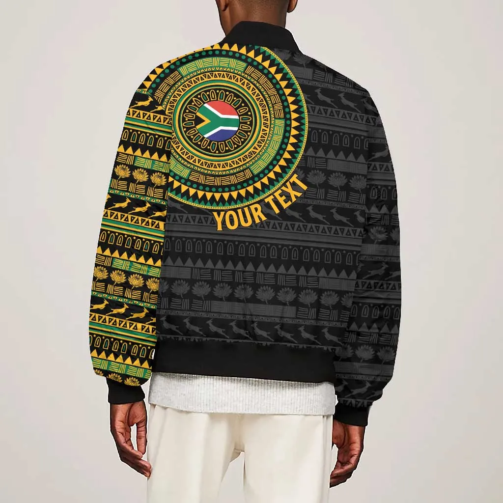 Personalised South Africa African Tribal Pattern Bomber Jacket Chest Arm Tattoo LT15