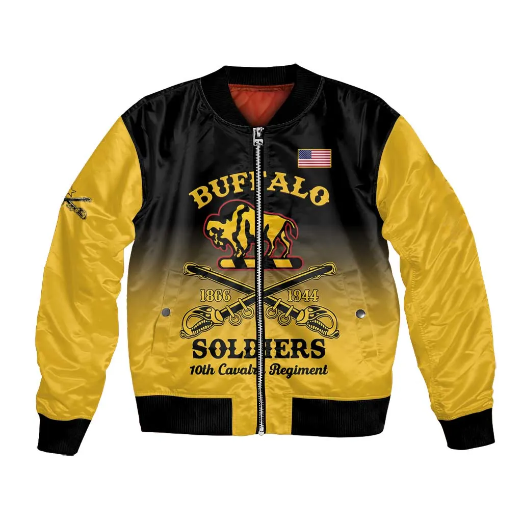 Personalized Afro-Americans Buffalo Soldiers Bomber Jacket 10th Cavalry Regiment LT15