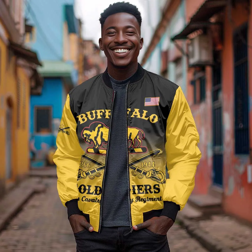 Personalized Afro-Americans Buffalo Soldiers Bomber Jacket 10th Cavalry Regiment LT15