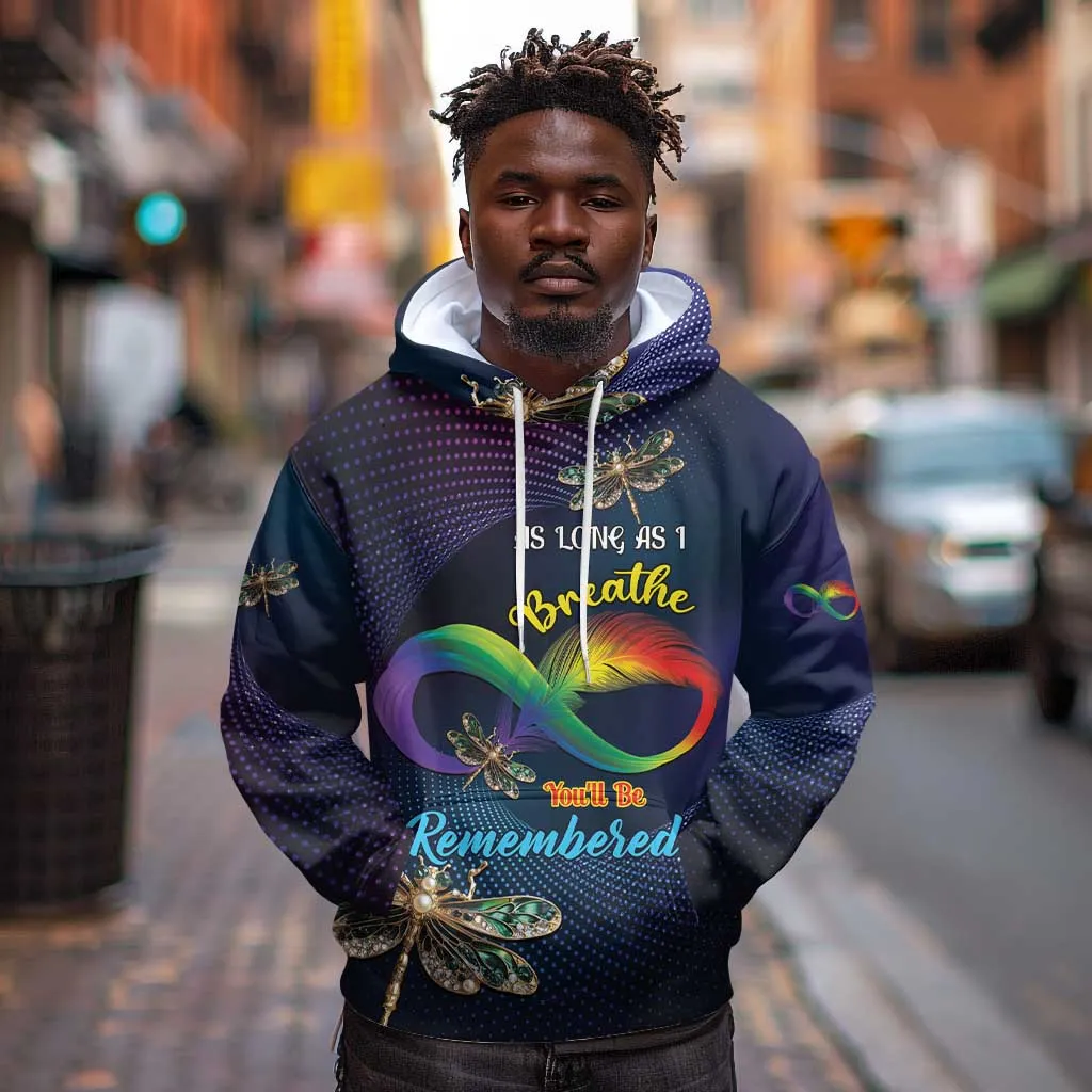Personalized As Long As I Breathe You'll Be Remembered Hoodie Luxury Dragonfly - Feather Infinity LT01