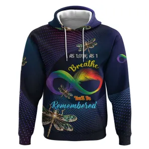 Personalized As Long As I Breathe You'll Be Remembered Hoodie Luxury Dragonfly - Feather Infinity LT01