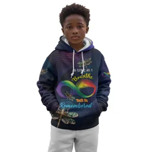 Personalized As Long As I Breathe You'll Be Remembered Kid Hoodie Luxury Dragonfly - Feather Infinity LT01