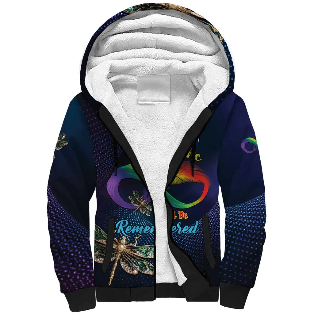 Personalized As Long As I Breathe You'll Be Remembered Sherpa Hoodie Luxury Dragonfly - Feather Infinity LT01