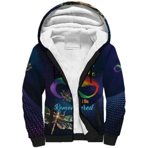 Personalized As Long As I Breathe You'll Be Remembered Sherpa Hoodie Luxury Dragonfly - Feather Infinity LT01